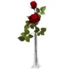 Silk Roses With Tall Bud In Vase 1 Silk Roses With Tall Bud In Vase -Artificial Trees Shop NEA2340 ZM 1