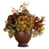 Autumn Hydrangeas In Round Vase -Artificial Trees Shop NEA2377 ZM 1