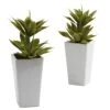 11.5 Inch Artificial Double Mini Agave In Planter (Set Of 2) -Artificial Trees Shop NEA2505 ZM 1