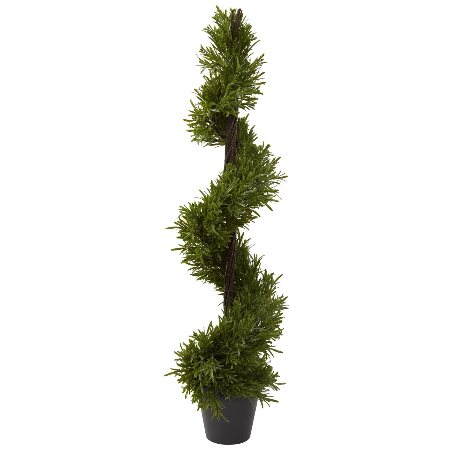 39 Inch Artificial Rosemary Spiral Tree: Potted 3 39 Inch Artificial Rosemary Spiral Tree: Potted