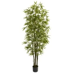 7 Foot Artificial Green Bamboo Tree: Potted