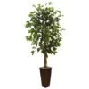 5.5 Foot Artificial Ficus Tree In Bamboo Planter 1 5.5 Foot Artificial Ficus Tree In Bamboo Planter -Artificial Trees Shop NEA2603 ZM 1