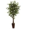 6 Foot Artificial Ficus Tree In Bamboo Planter -Artificial Trees Shop NEA2609 ZM 1