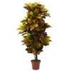 56 Inch Artificial Croton Plant: Potted 1 56 Inch Artificial Croton Plant: Potted -Artificial Trees Shop NEA2615 ZM 1