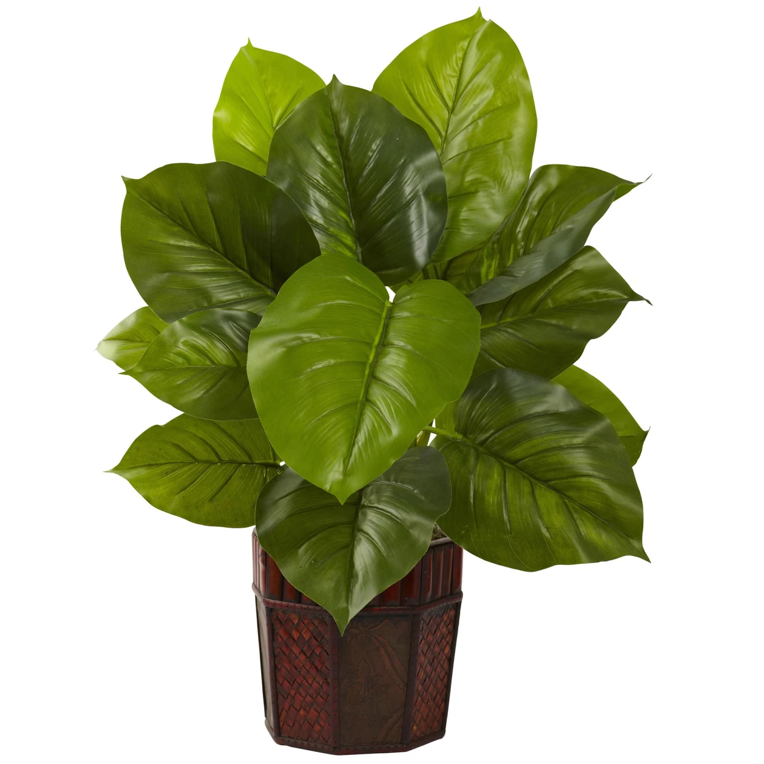 28 Inch Silk Large Leaf Philodendron Decorative Planter 3 28 Inch Silk Large Leaf Philodendron Decorative Planter