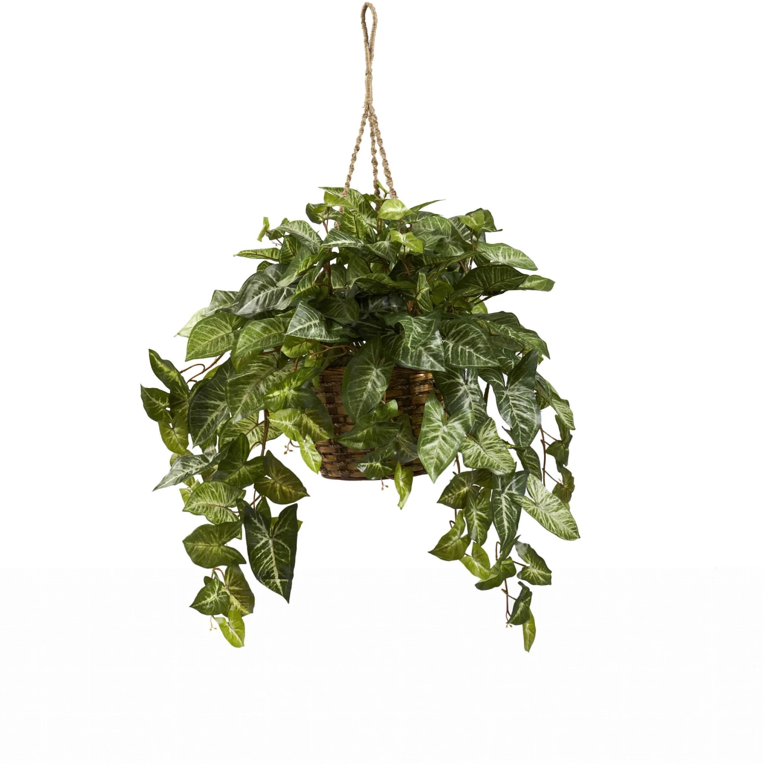 24 Inch Wide Artificial Nepthytis Hanging Basket 3 24 Inch Wide Artificial Nepthytis Hanging Basket