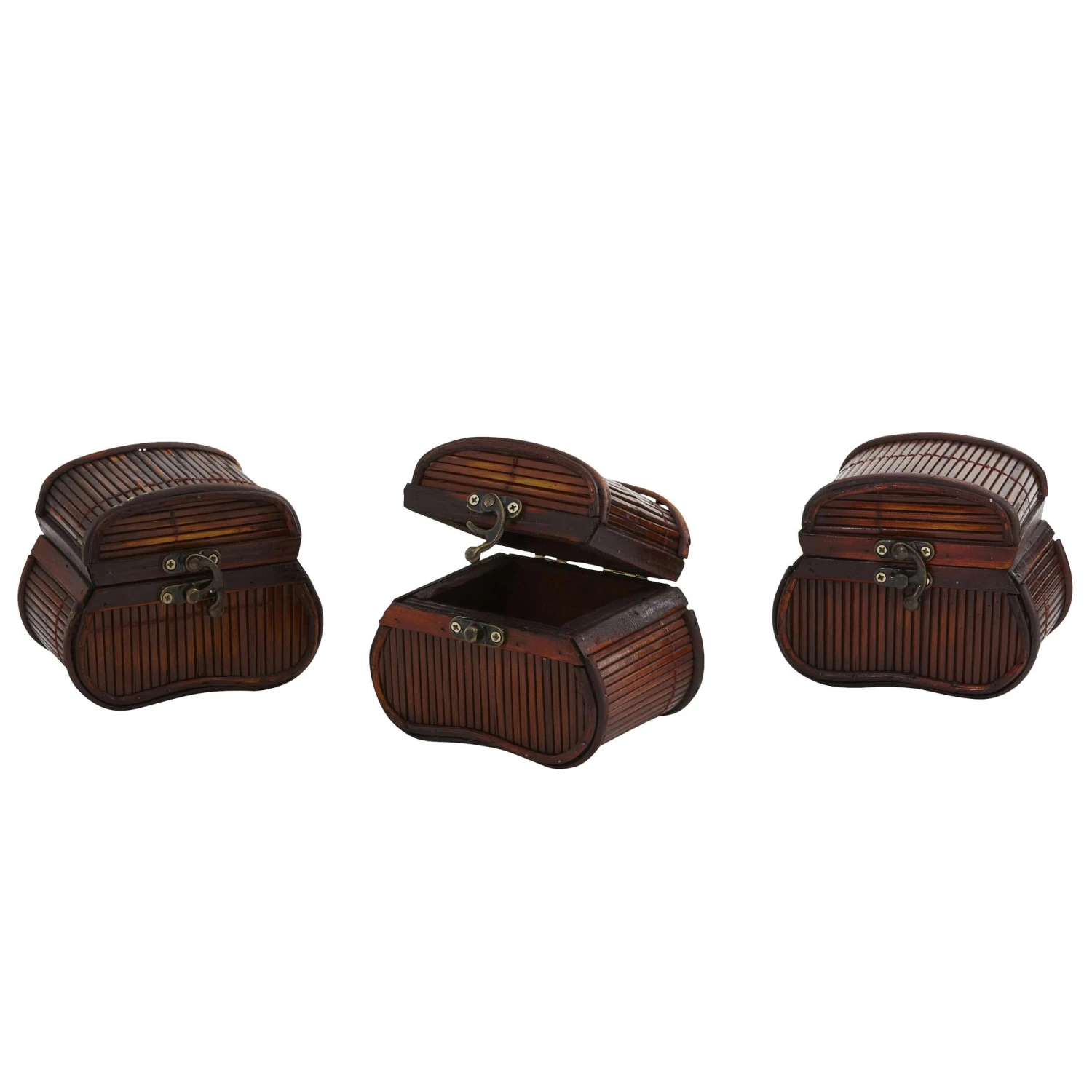 4 Inch Bamboo Chests (Set Of 3) 3 4 Inch Bamboo Chests (Set Of 3)