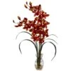 28 Inch Silk Cymbidium Orchid Arrangement In Vase -Artificial Trees Shop NEA2667 BG