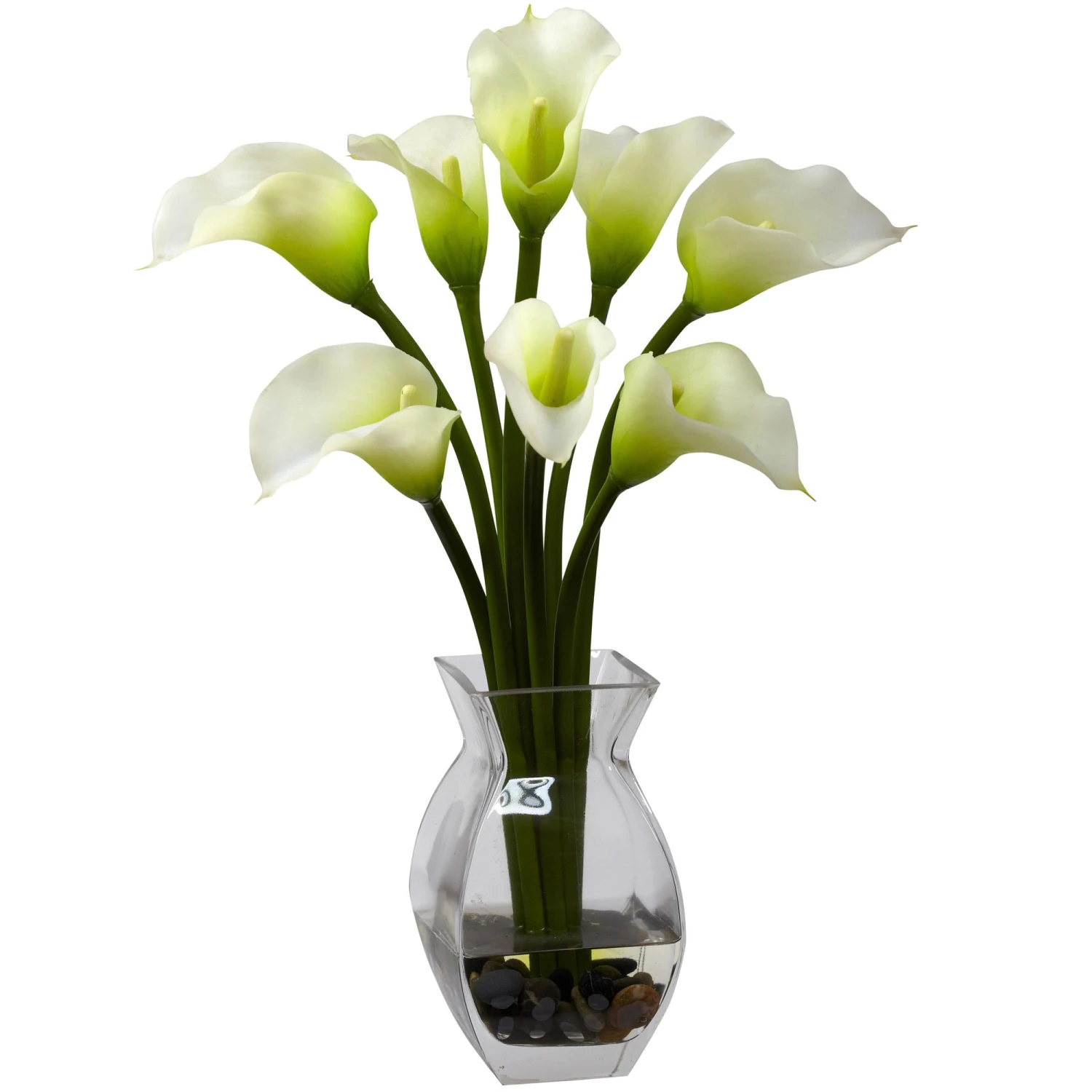 16 Inch Silk Classic Calla Lily Arrangement In Vase 3 16 Inch Silk Classic Calla Lily Arrangement In Vase