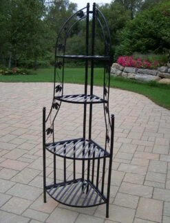 Wrought Iron Corner Shelf Plant Stand