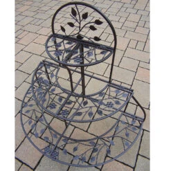 Hammer Tone Brown 3 Tier Foldable Plant Stand