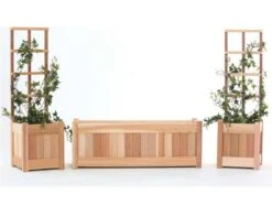 Cedar 5pc. Planter With Trellis