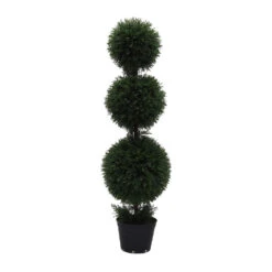 4 Foot UV Protected Cedar Triple Ball Topiary: Potted