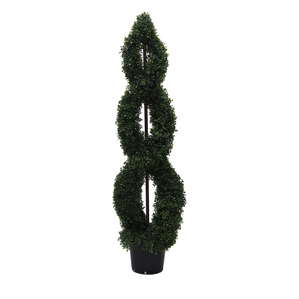 5 Foot UV Protected Boxwood Double Spiral Topiary: Potted 3 5 Foot UV Protected Boxwood Double Spiral Topiary: Potted